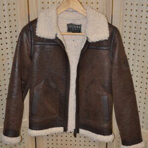 GUESS  (Child's Coat ) Brown and Ivy Fleece Lined Bomber Jacket size 12